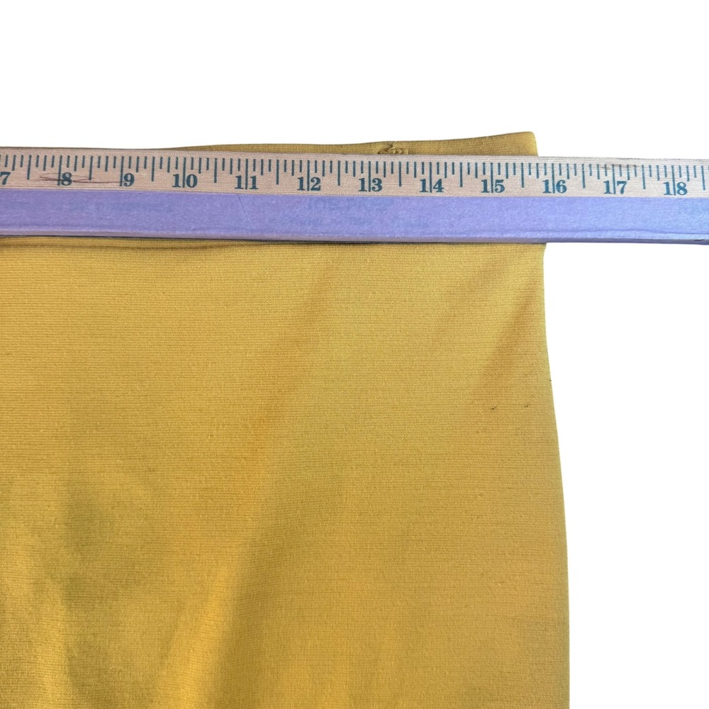 Iris Los Angeles Mustard Yellow Textured Stretch Pencil Skirt Womens Large - Picture 2 of 5